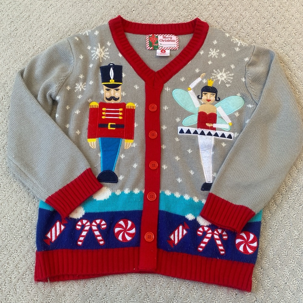 Christmas Nutcracker and Fairy Sweater size Small
